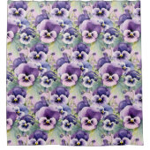 Elegant Purple Pansy Shower Curtain シャワーカーテン (正面)