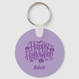 Elegant purple Personalized name Halloween キーホルダー