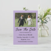 Elegant Purple Photo Wedding Save The Date Card (スタンド正面)