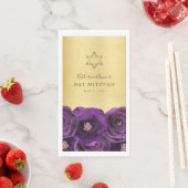Elegant Purple Rose Floral Gold Bat Mitzvah (インサイチュ)