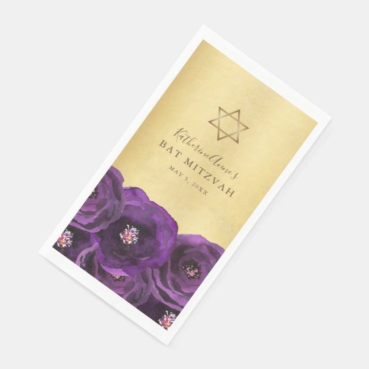 Elegant Purple Rose Floral Gold Bat Mitzvah (コーナー)