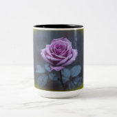 Elegant Purple Rose in the Rain Mug ツートーンマグカップ (中央)