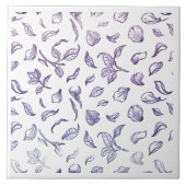 Elegant Purple Rose Petal Pattern Ceramic Tile -  タイル (正面)