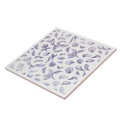 Elegant Purple Rose Petal Pattern Ceramic Tile -  タイル (側面)
