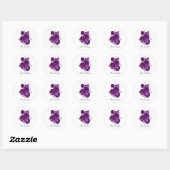 Elegant purple roses Wedding customizable ラウンドシール (シート)
