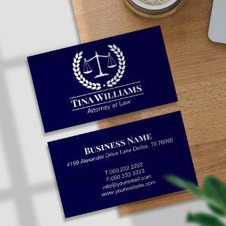 Elegant Purple Scales of Justice Attorney 名刺