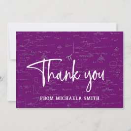 Elegant Purple Script Typography Math Graduation サンキューカード