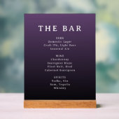 Elegant Purple Serif Bar Menu Sign アクリルサイン (ニュートラル)