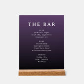 Elegant Purple Serif Bar Menu Sign アクリルサイン (正面)