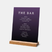 Elegant Purple Serif Bar Menu Sign アクリルサイン (傾斜)