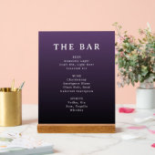 Elegant Purple Serif Bar Menu Sign アクリルサイン (ウェディング)