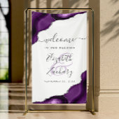 Elegant Purple Silver Agate Wedding Welcome 横断幕