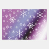Elegant Purple Snowflake Gradient Gift ラッピングペーパーシート (正面)
