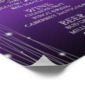 Elegant Purple String Lights Floral - Bar Menu ポスター (角)