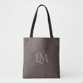 Elegant Purple Taupe Monogram with Subtle Sparkle トートバッグ (正面)