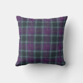 Elegant Purple Teal Plaid クッション (裏面)