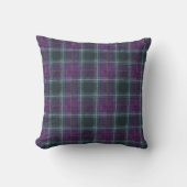 Elegant Purple Teal Plaid クッション (正面)