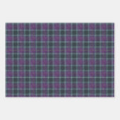 Elegant Purple Teal Plaid ラッピングペーパーシート (正面)