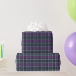 Elegant Purple Teal Plaid ラッピングペーパー