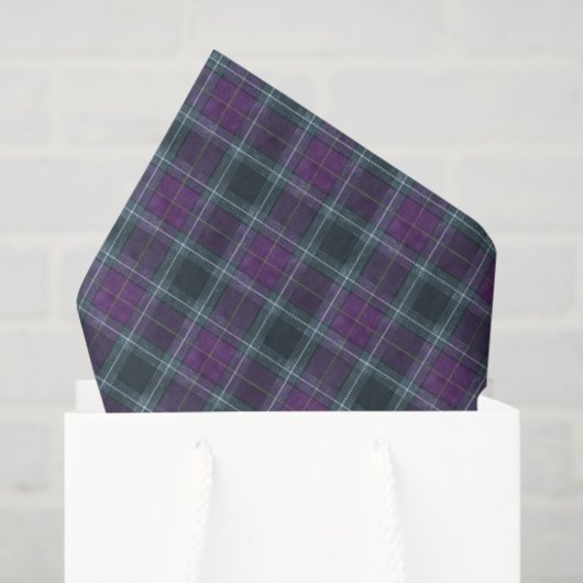 Elegant Purple Teal Plaid 薄葉紙 (ギフトバッグ)