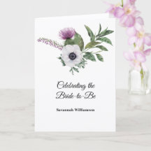 Elegant Purple Thistle Floral Bridal Shower