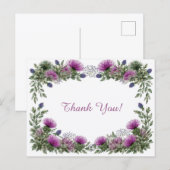 Elegant Purple Thistle Floral Thank You  ポストカード (正面/裏面)