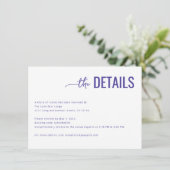 Elegant Purple Typographic Details エンクロージャーカード (スタンド正面)