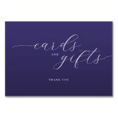 Elegant Purple Typographic Thank You Card テーブルナンバー (裏面)
