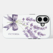 Elegant Purple Vintage Ribbon Personalized Case-Mate iPhoneケース (裏面 (横))