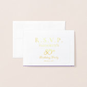 Elegant Purple Violets Floral Birthday Party RSVP 箔カード (封筒付き正面)