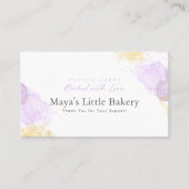 Elegant Purple Watercolor Bakery Loyalty Rewards 名刺 (正面)