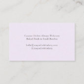 Elegant Purple Watercolor Bakery Pastry Chef 名刺 (裏面)