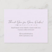 Elegant Purple Watercolor Cake Care Instructions サンキューカード (裏面)