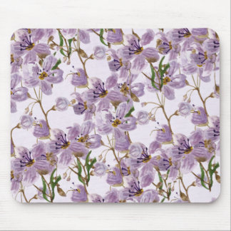 Elegant Purple Watercolor Floral Mouse Pad マウスパッド