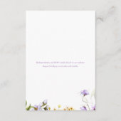 Elegant Purple Watercolor Floral Wedding エンクロージャーカード (裏面)