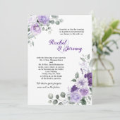 Elegant Purple Watercolor Floral Wedding 招待状 (スタンド正面)
