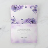 Elegant Purple Watercolor wedding サンキューカード (内部)