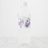 Elegant Purple Watercolor wedding ペットボトルラベル (裏面)
