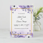 Elegant Purple Watercolor wedding 招待状 (スタンド正面)