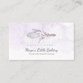 Elegant Purple Watercolor Whisk Bakery 名刺 (正面)