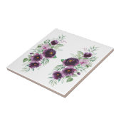 Elegant purple watercolor wisteria blue floral  タイル (側面)