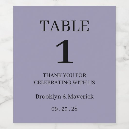 Elegant Purple Wedding ワインラベル (シングルラベル)