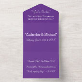 Elegant Purple Wedding Invite with Minimal Design  オールインワン招待状 (内側)
