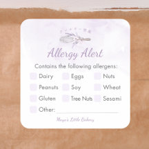 Elegant Purple Whisk Allergy Alert