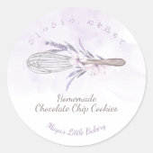Elegant Purple Whisk Bakery Product Name ラウンドシール (正面)