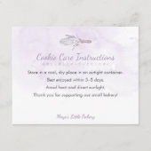 Elegant Purple Whisk Cookie Care Instructions サンキューカード (正面)