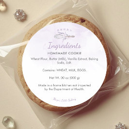 Elegant Purple Whisk Ingredient Product ラウンドシール