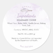 Elegant Purple Whisk Ingredient Product ラウンドシール (正面)