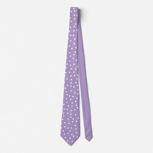 Elegant Purple White Dots Pattern Groom Gift   ネクタイ (正面)