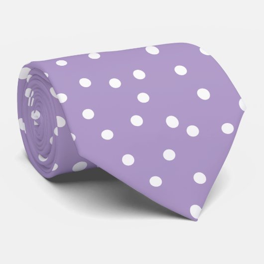 Elegant Purple White Polka Dots Groom Gift   ネクタイ (ロール)